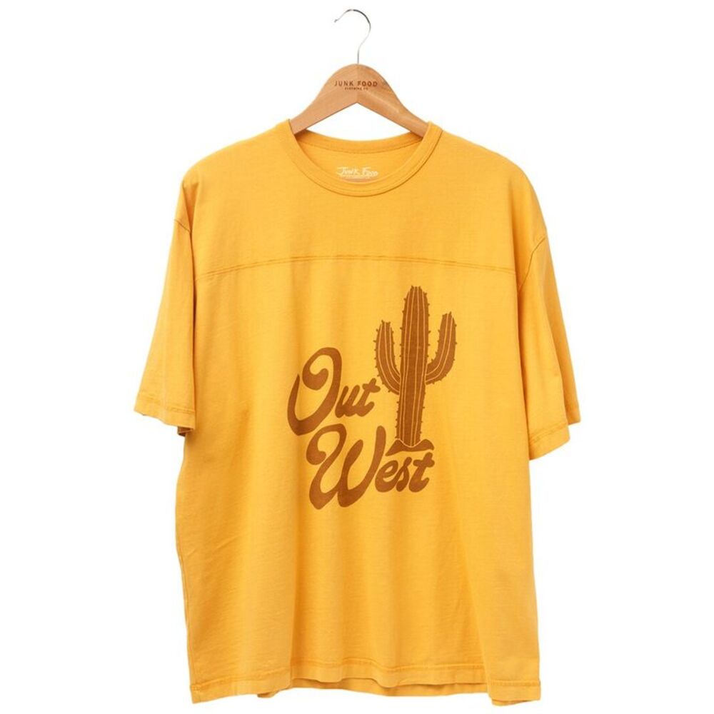 Junk Food Womens Oversized Hockey Yoke Tee, Beige